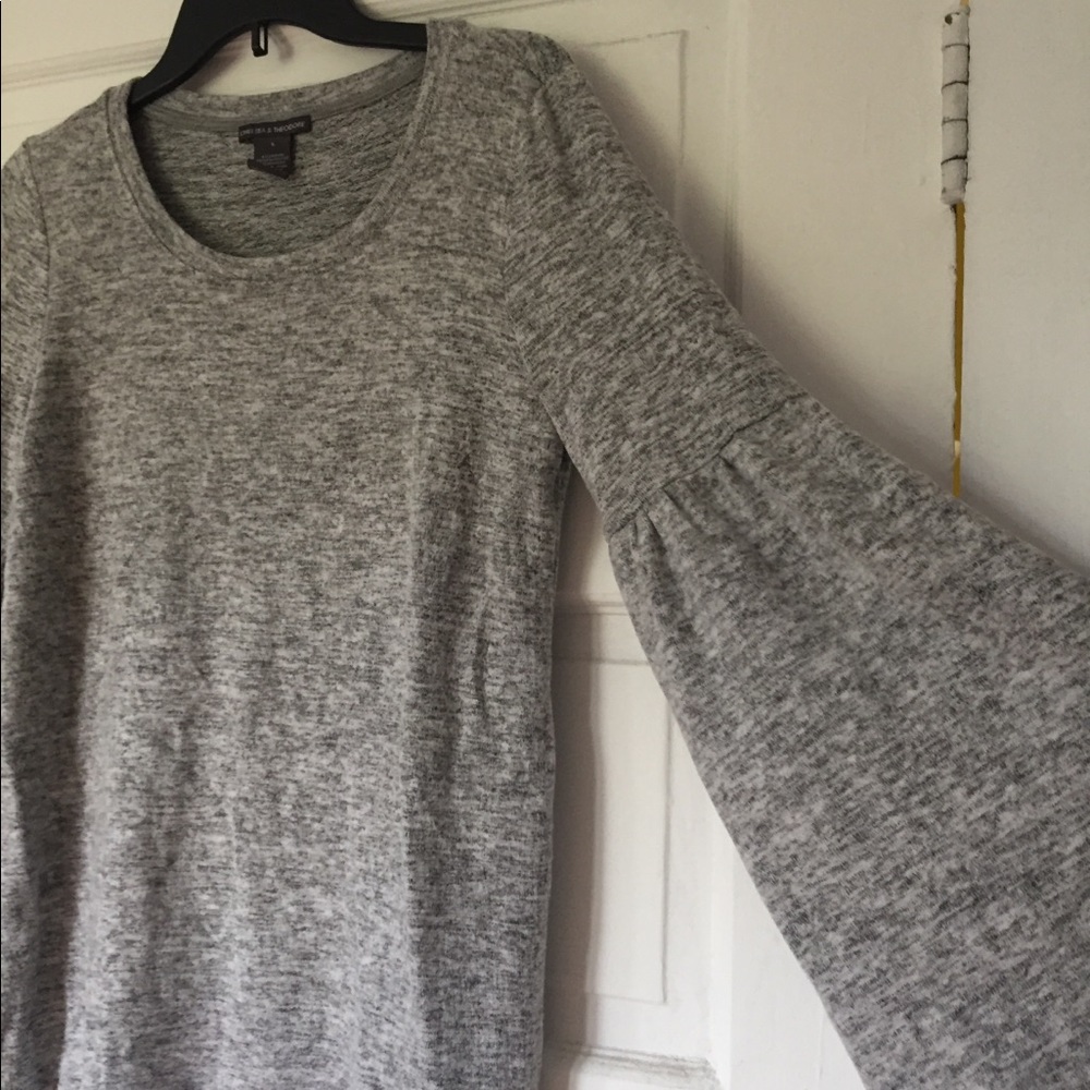 Gray Bell Sleeve Sweater